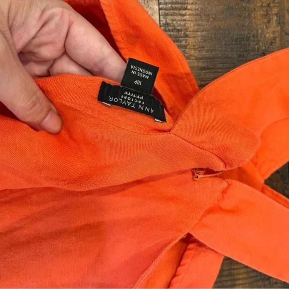 Ann Taylor Vibrant Orange Halter Tank Top - Picture 3 of 3